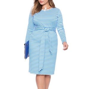 NWT Eloquii Tie Waist striped Dress Nautical 22